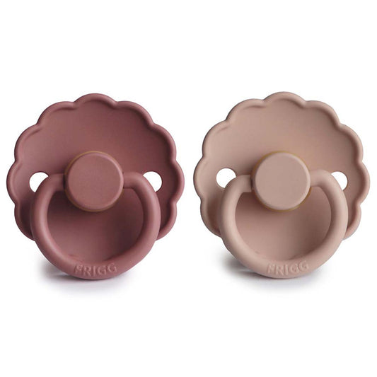 FRIGG Daisy Pacifier 2 Pack Latex - Woodchuck and Blush