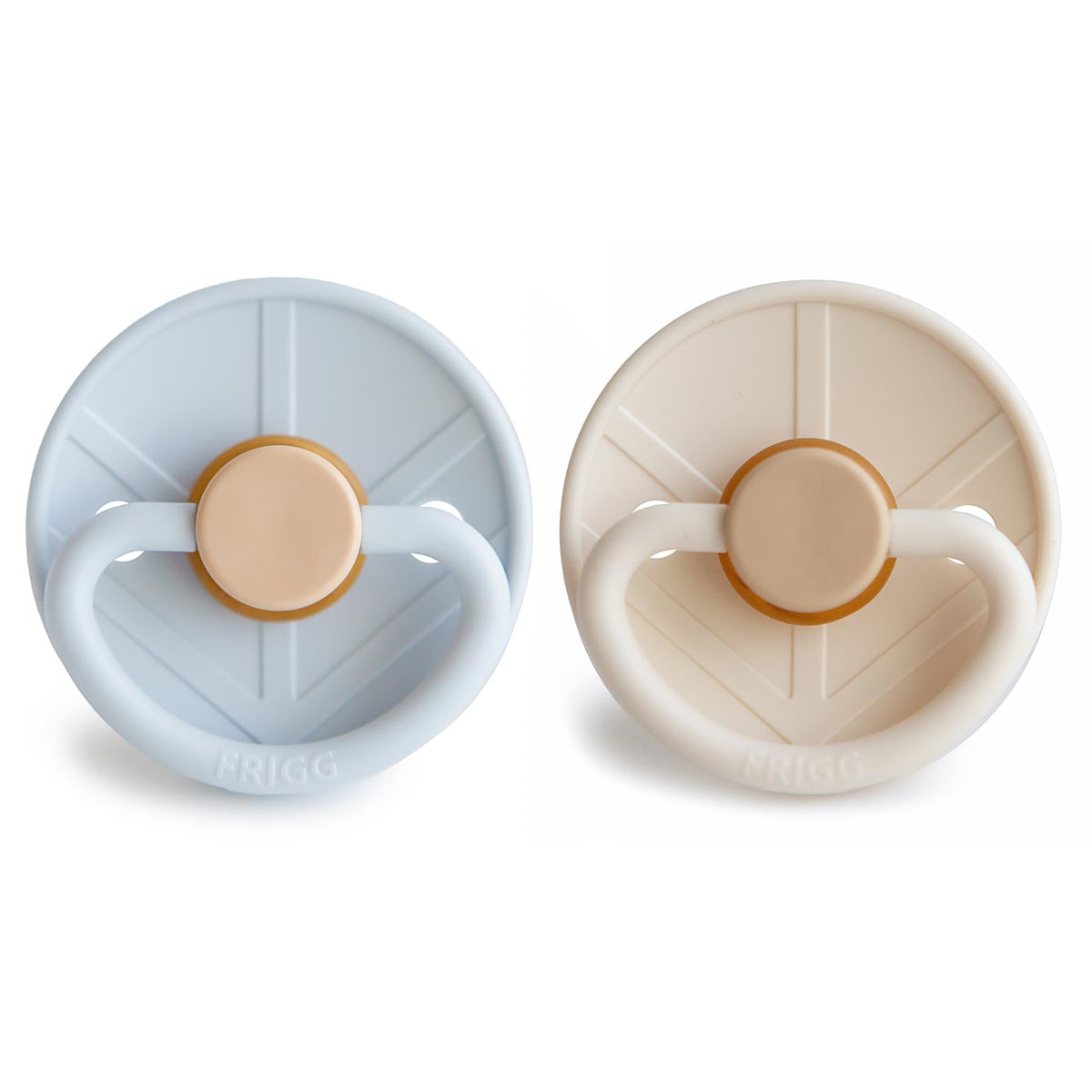 FRIGG Viking Pacifier 2 Pack Latex - Pale Blue and Cream