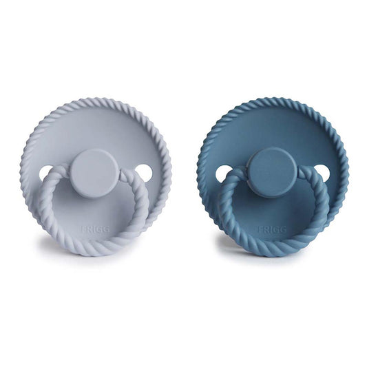 FRIGG Rope Pacifier 2 Pack Silicone - Powder Blue and Ocean View