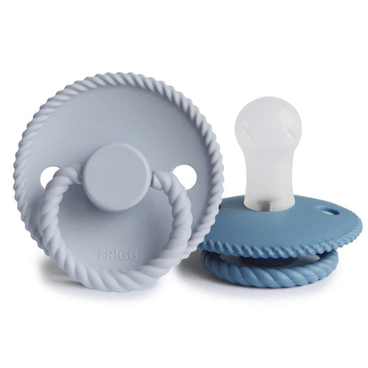 FRIGG Rope Pacifier 2 Pack Silicone - Powder Blue and Ocean View