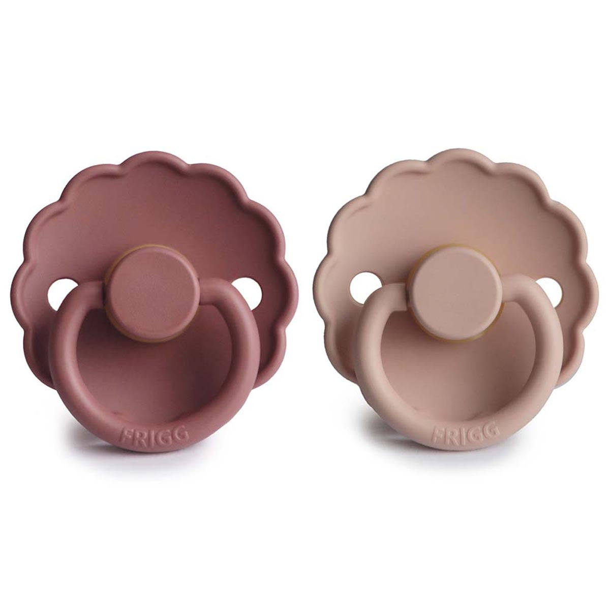 FRIGG Daisy Pacifier 2 Pack Latex - Woodchuck and Blush