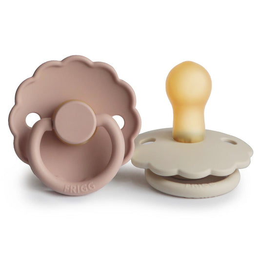 FRIGG Daisy Pacifier 2 Pack Latex - Blush and Cream