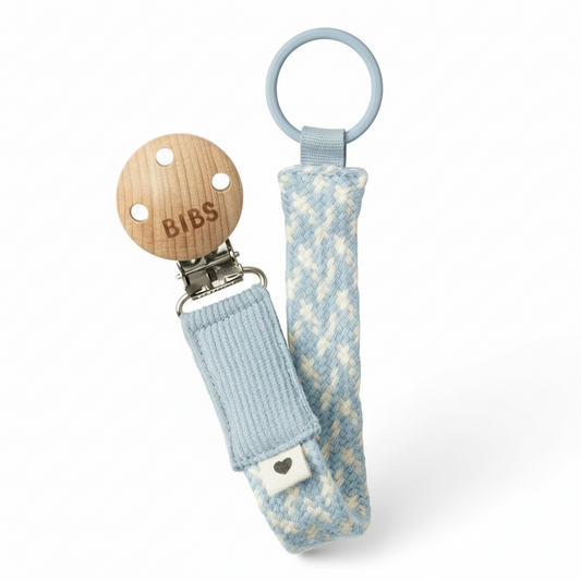 BIBS Pacifier clip - Blue/Ivory