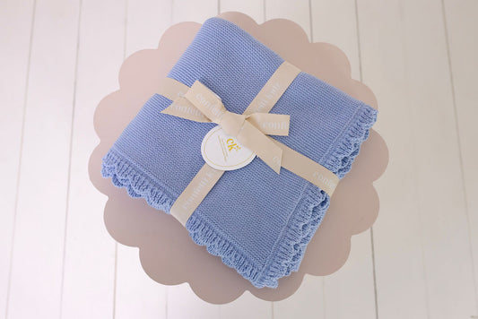 Heritage Knit Blanket Cloud Blue