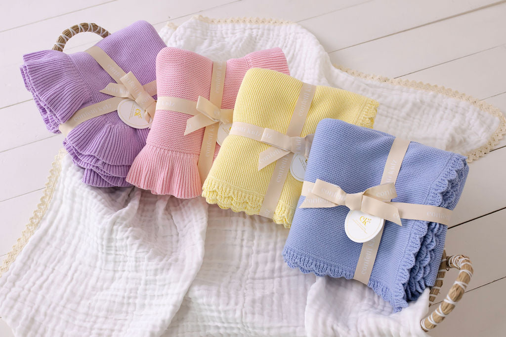 Frilly Knit Blanket Cotton Candy