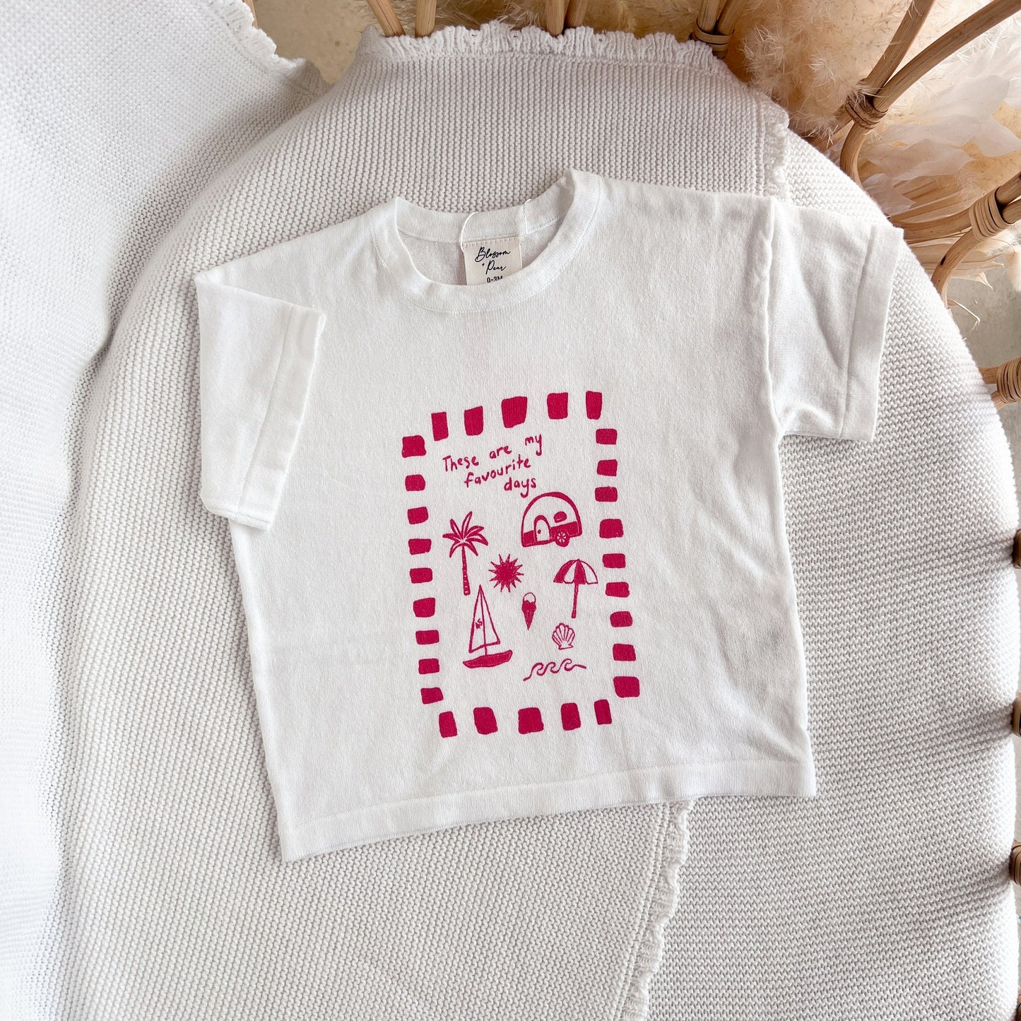 Kids 'Favourite Days' Tee - White & Red