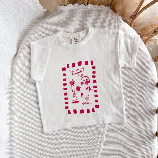 Kids 'Favourite Days' Tee - White & Red