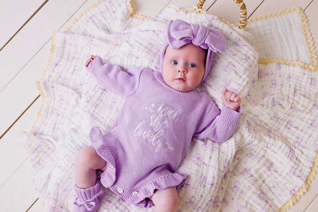 "Isn't She Lovely" Knit Romper Lilac