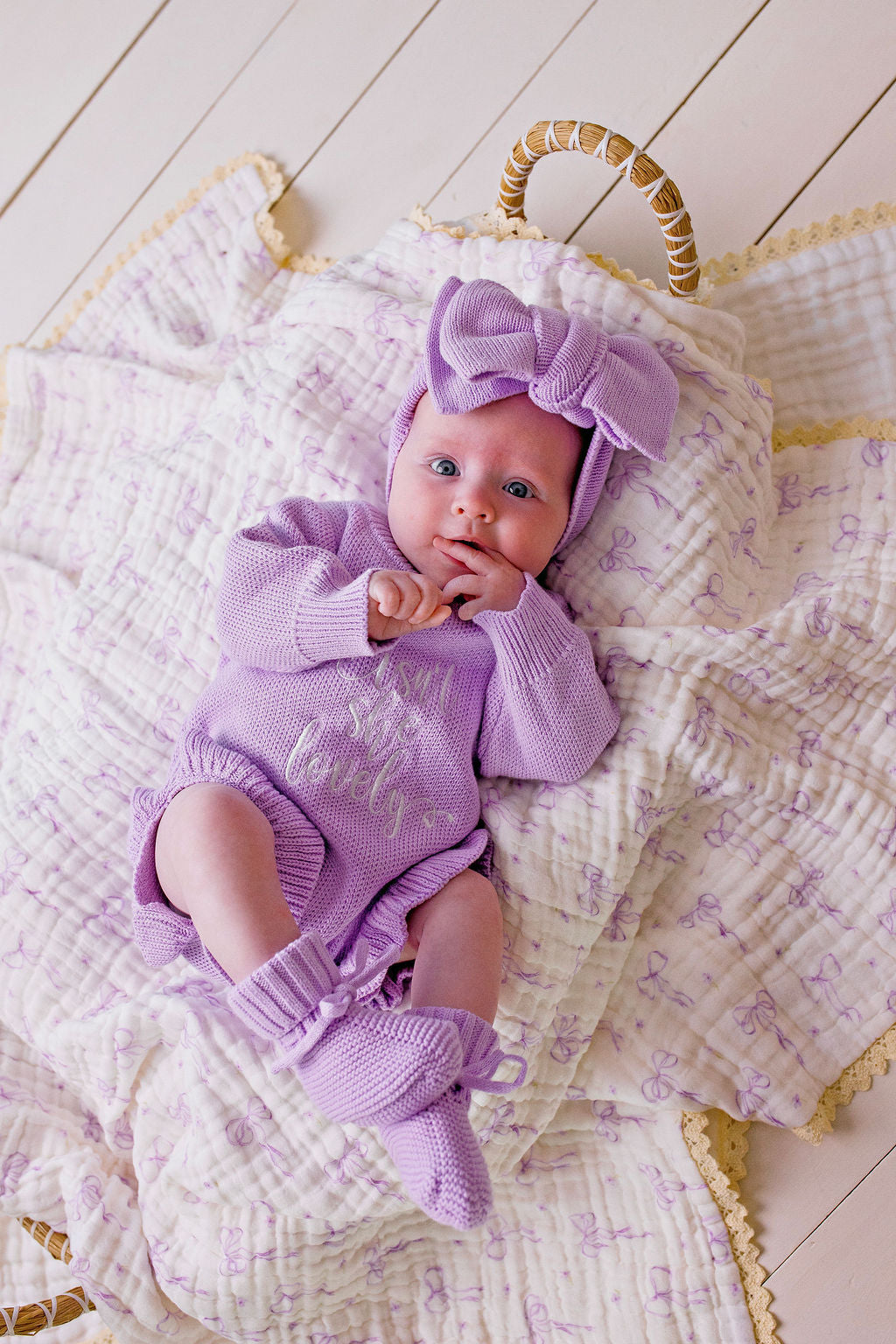 "Isn't She Lovely" Knit Romper Lilac