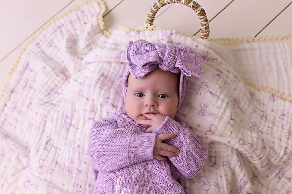"Isn't She Lovely" Knit Romper Lilac