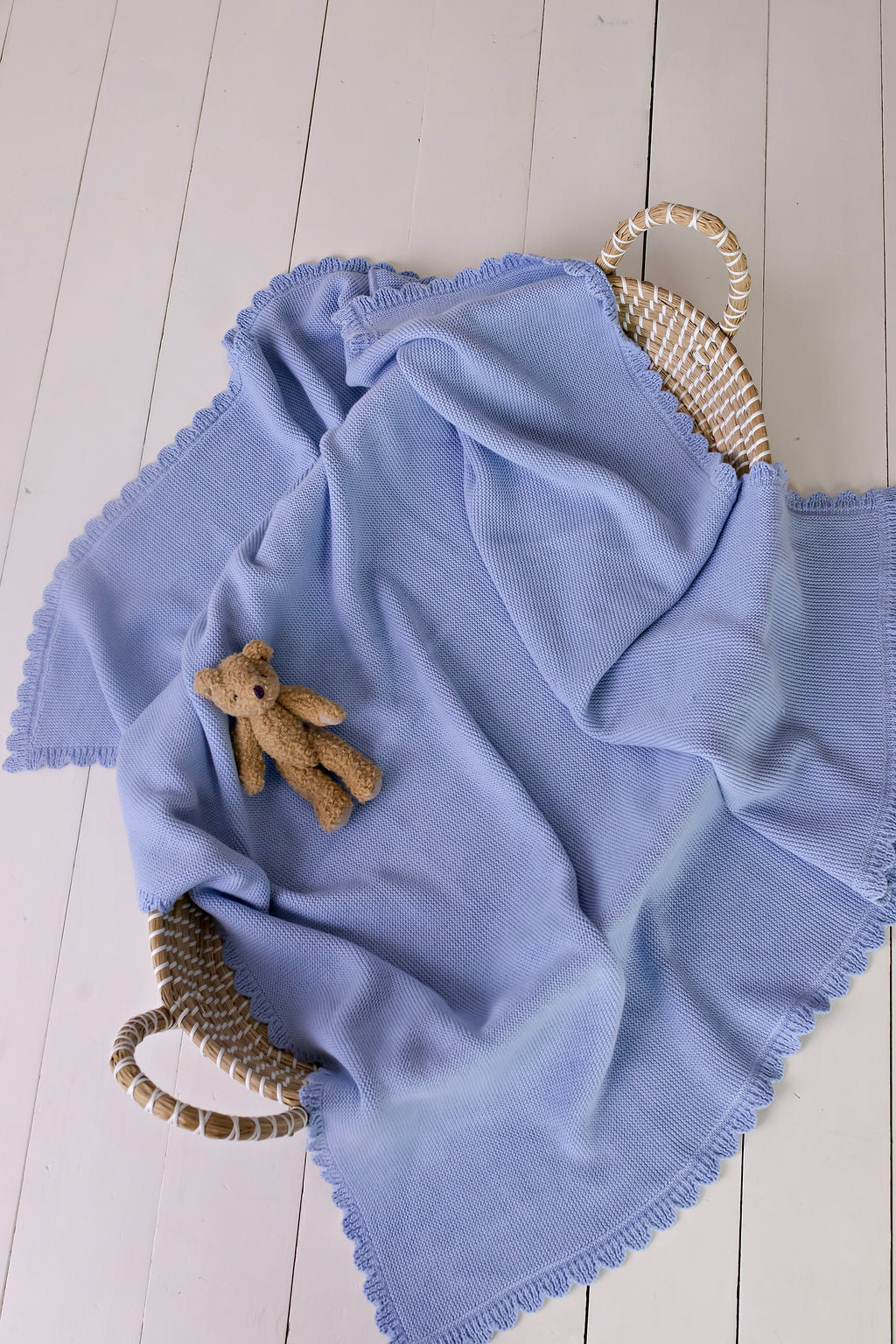 Heritage Knit Blanket Cloud Blue