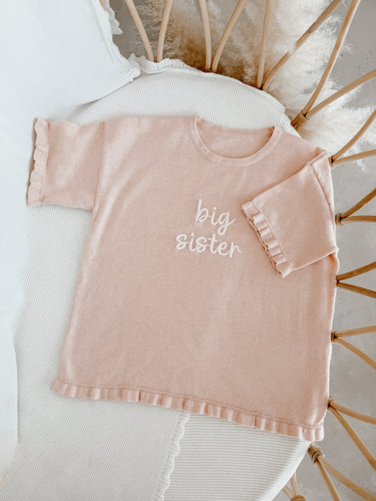 'Big Sister' Tee - Pink Lemonade
