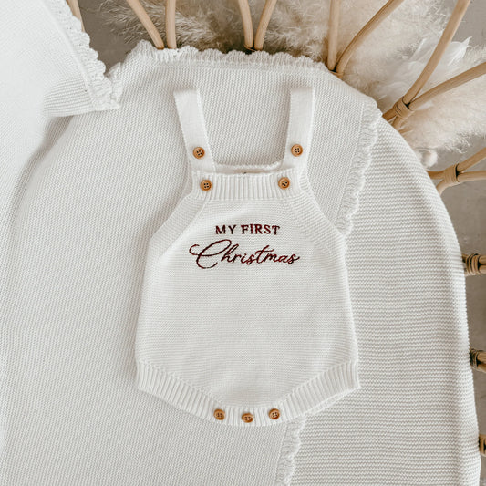 'My First Christmas' Singlet Knit Romper