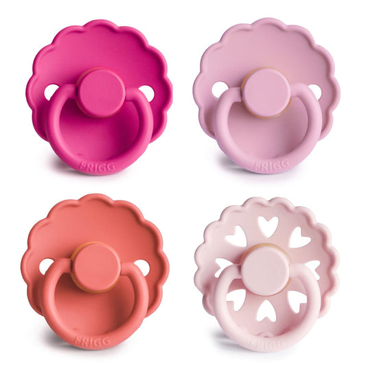 FRIGG Multi Pacifier 4 Pack Silicone - Rosy Romance
