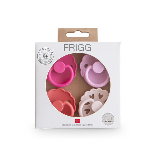 FRIGG Multi Pacifier 4 Pack Silicone - Rosy Romance