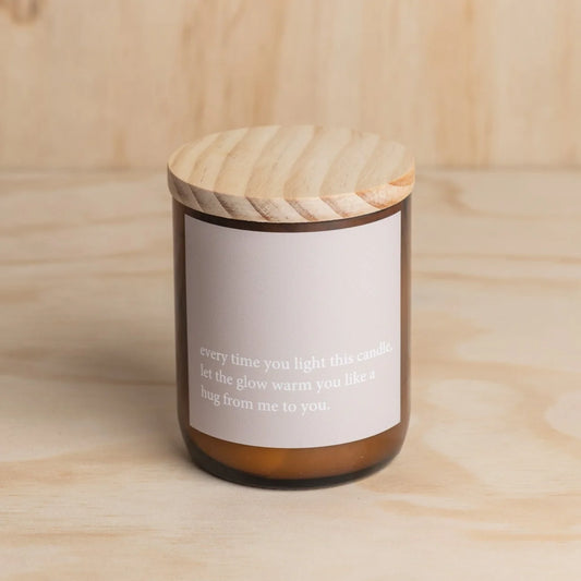 Heartfelt Quote Candle - Hug from me to you