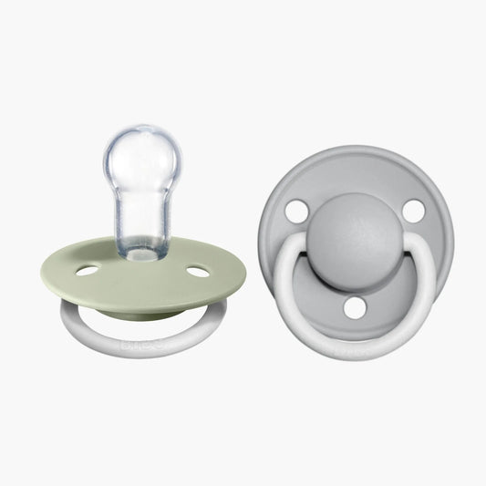 BIBS De Lux GLOW Pacifier - Sage/Cloud